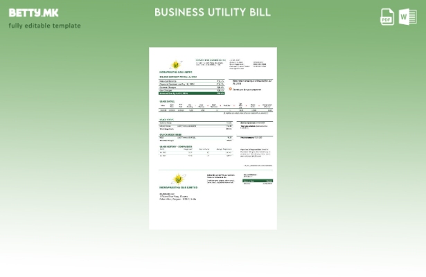 Модерен стил Индија Indraprastha шаблон за деловна сметка за гас за комунални ус